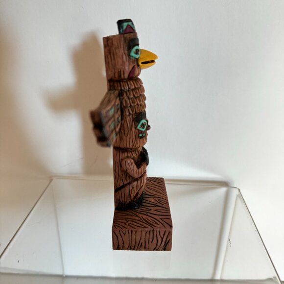 Alaska Totem Pole Resin Sculpture Hand Painted Home Decor Souvenir - Picture 5 of 11